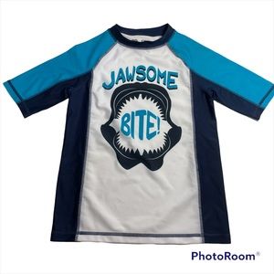 NWOT P.S. from Aeropostale blue/white “Jawsome Bite” rashguard size 10